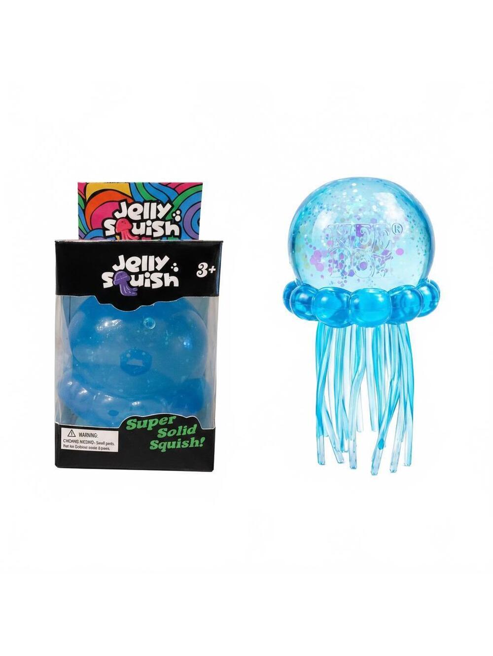 Jelly Squish Blue Jellyfish Squishy Sensory Fidget Stretchy Stress Toy New In Bx